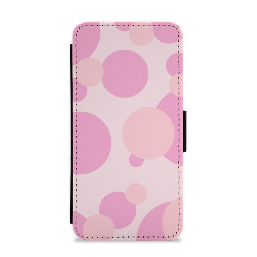 Pink Bubble Pattern  Flip / Wallet Phone Case