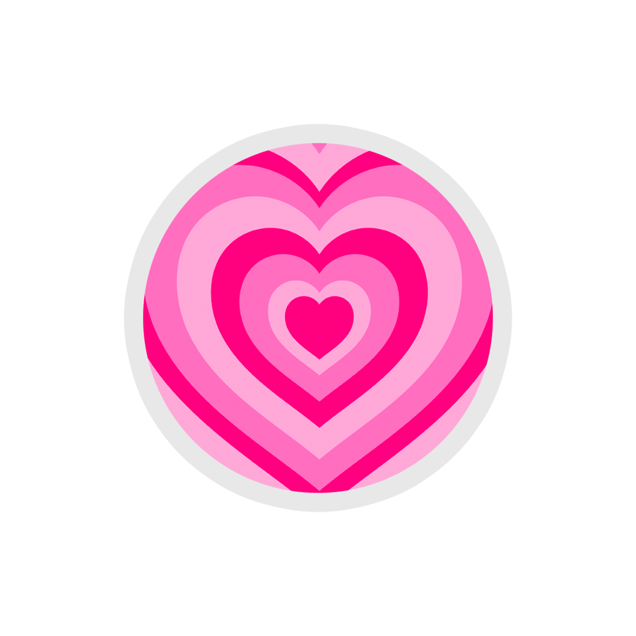 Pink - Colourful Hearts Sticker