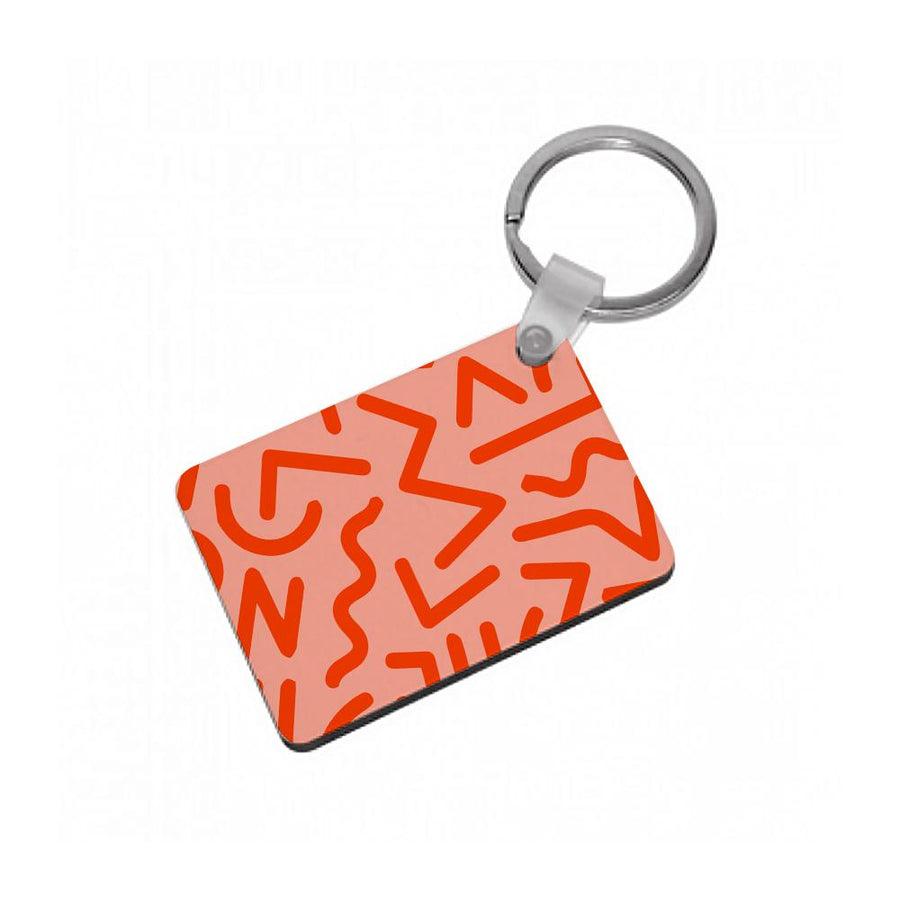 Red Abstract - Eighties Keyring
