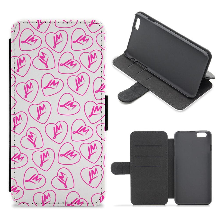 Pink Logo Pattern - Little Mix Flip / Wallet Phone Case