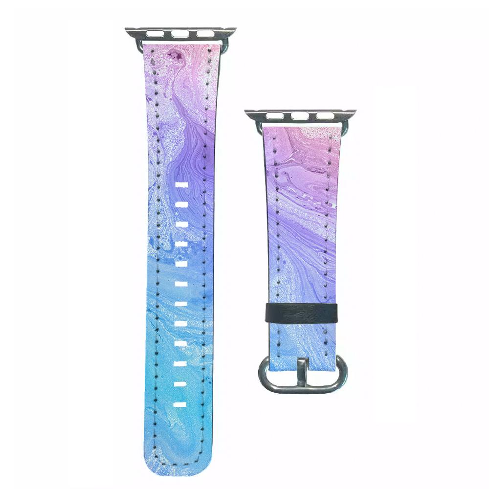 Blue and Peach Marble Apple Watch Strap
