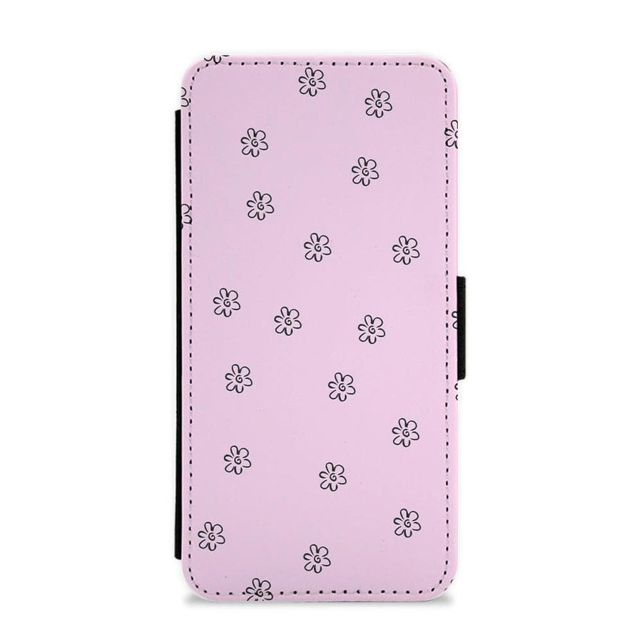 Detail Flower Pattern - Pink Flip / Wallet Phone Case