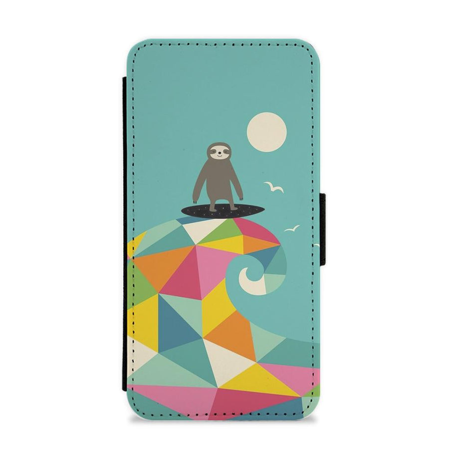 Surfing Sloth Flip / Wallet Phone Case