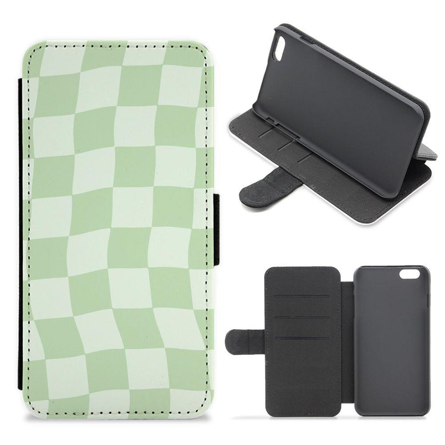 Green Checkers Flip / Wallet Phone Case