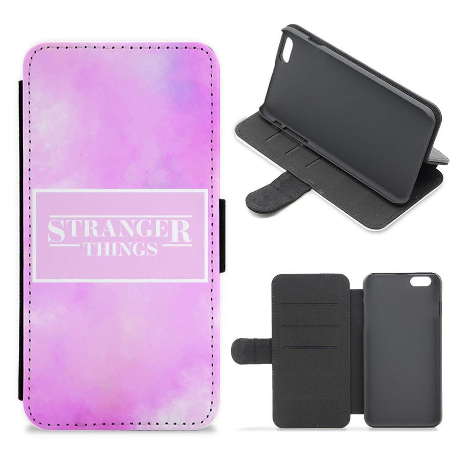 Pink Galaxy Stranger Things Flip / Wallet Phone Case