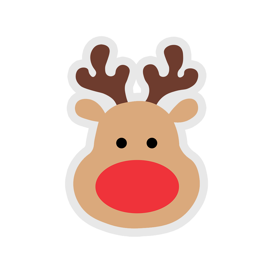 Rudolph Face - Christmas Sticker