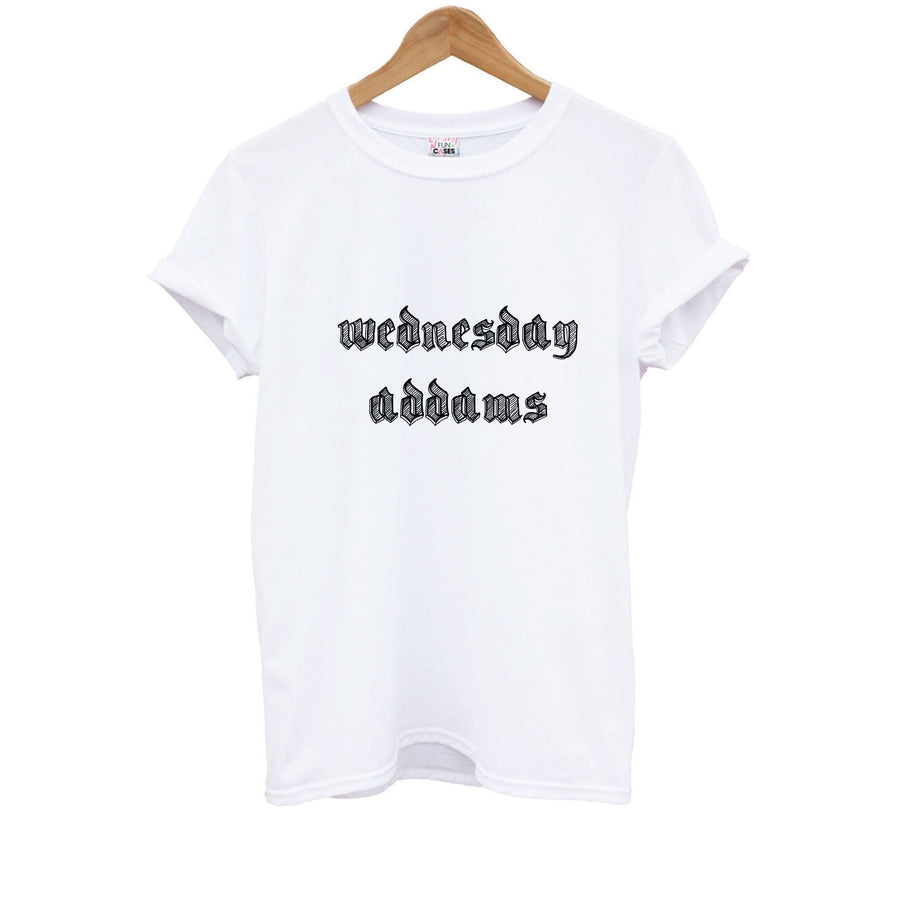 Wednesday Adams Typogrophy  Kids T-Shirt