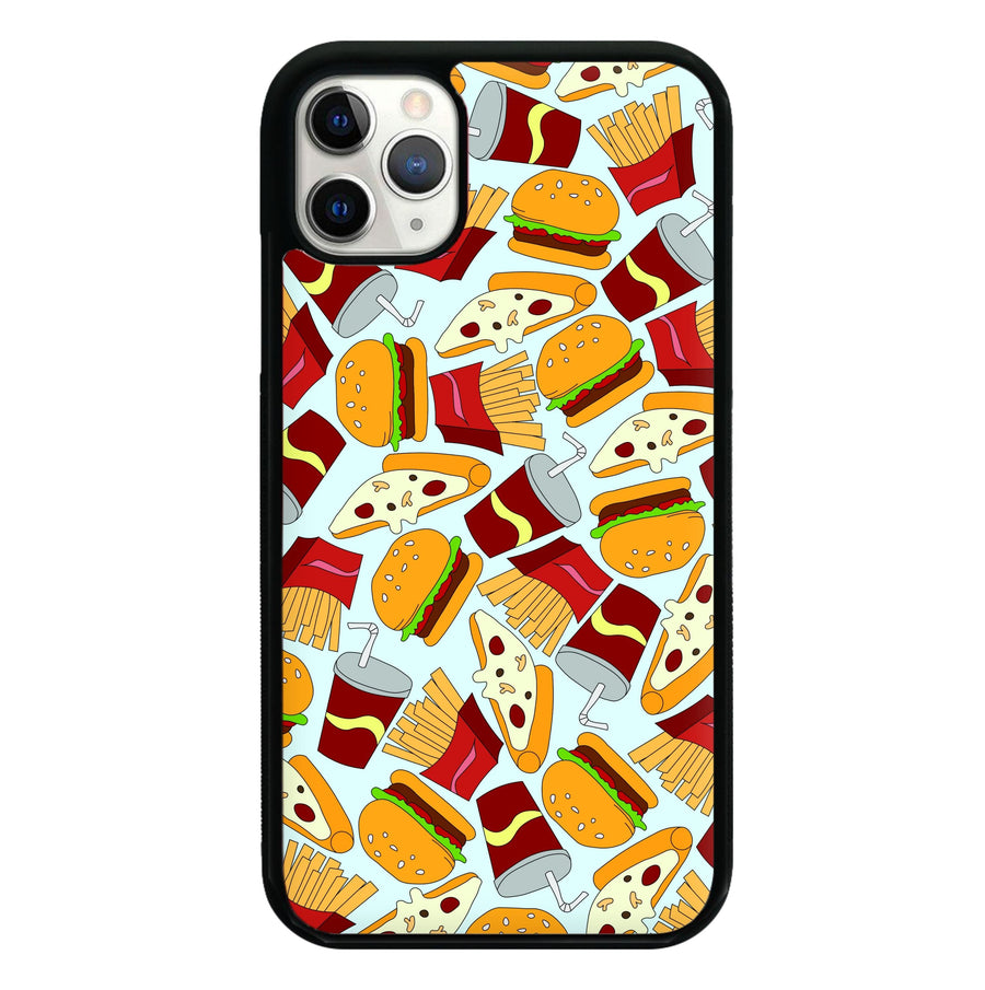 Burgers, Fries And Pizzas - Fast Food Patterns Phone Case