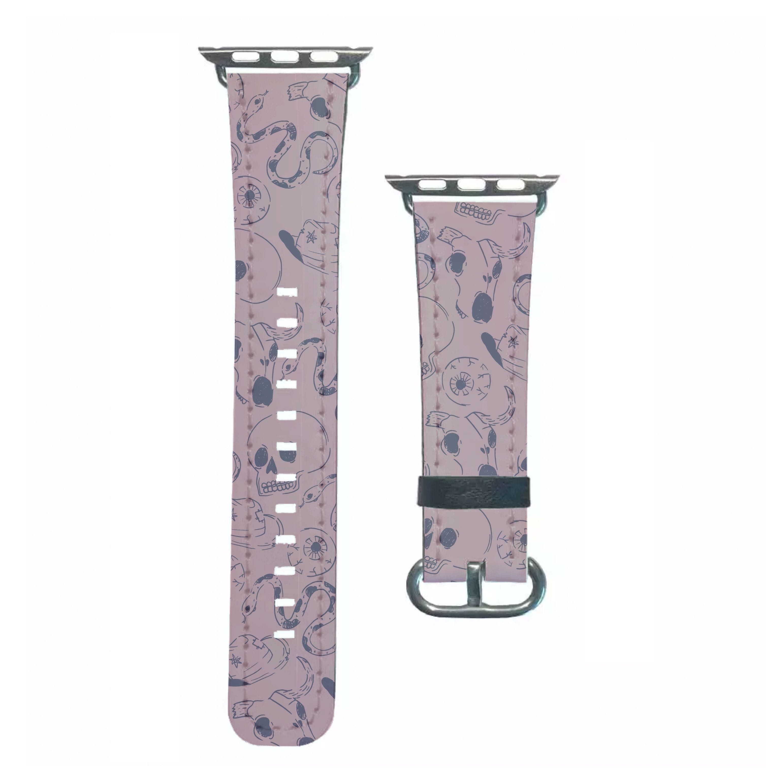 Purple Snakes And Skulls - Western Apple Watch Strap