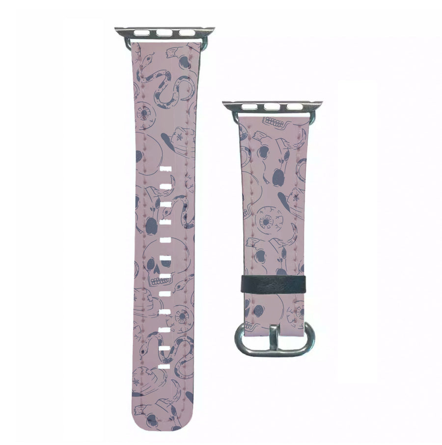 Purple Snakes And Skulls - Western  Apple Watch Strap