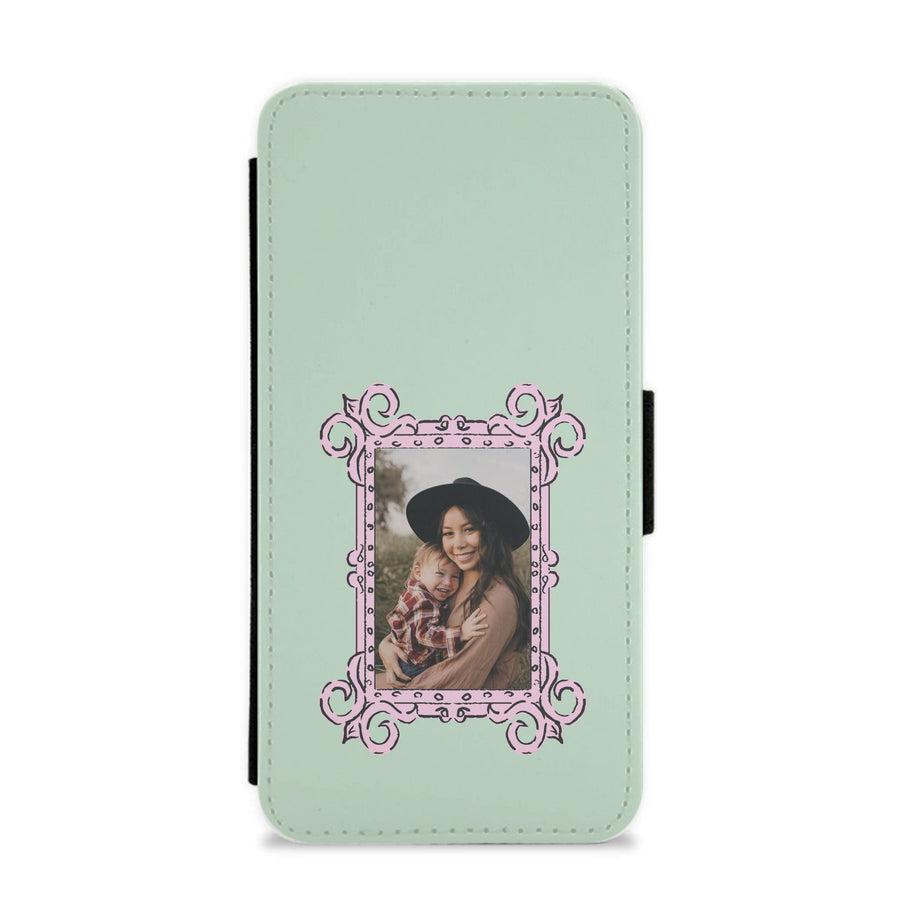 Pink Photo Frame - Personalised Mother's Day Flip / Wallet Phone Case