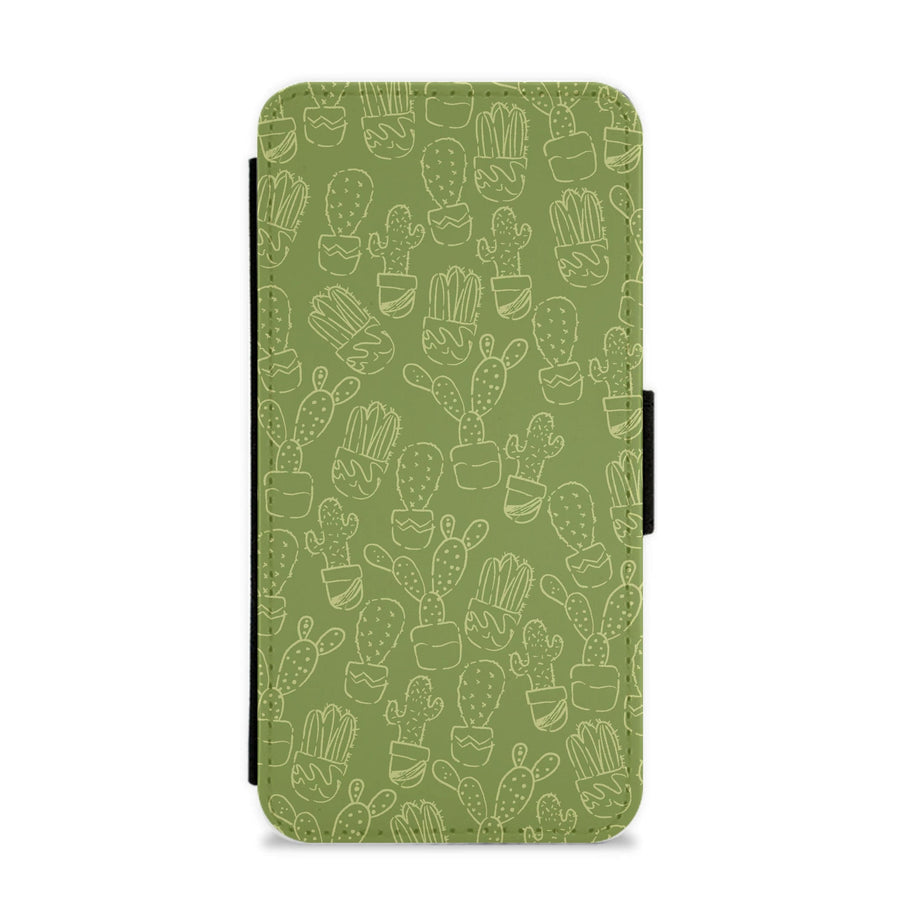 Green And Yellow Cacti - Western  Flip / Wallet Phone Case