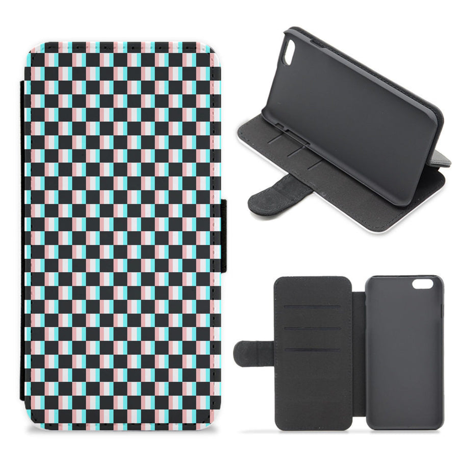 3D Squares - Trippy Patterns Flip / Wallet Phone Case