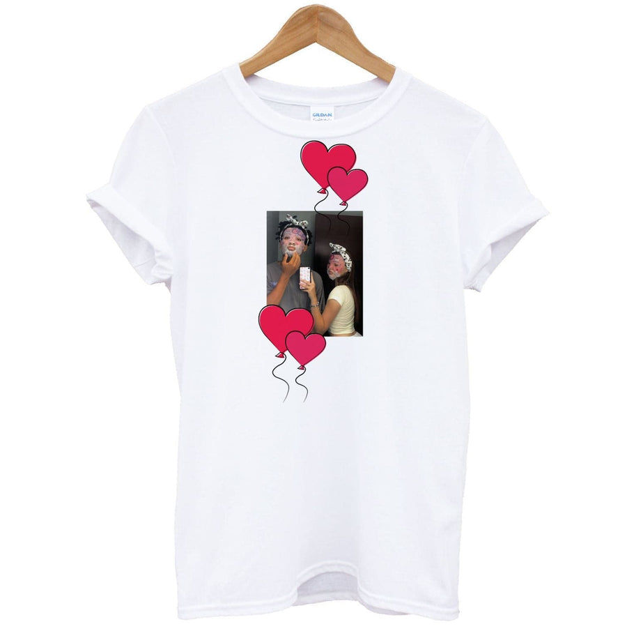 Heart Balloons - Personalised Couples T-Shirt