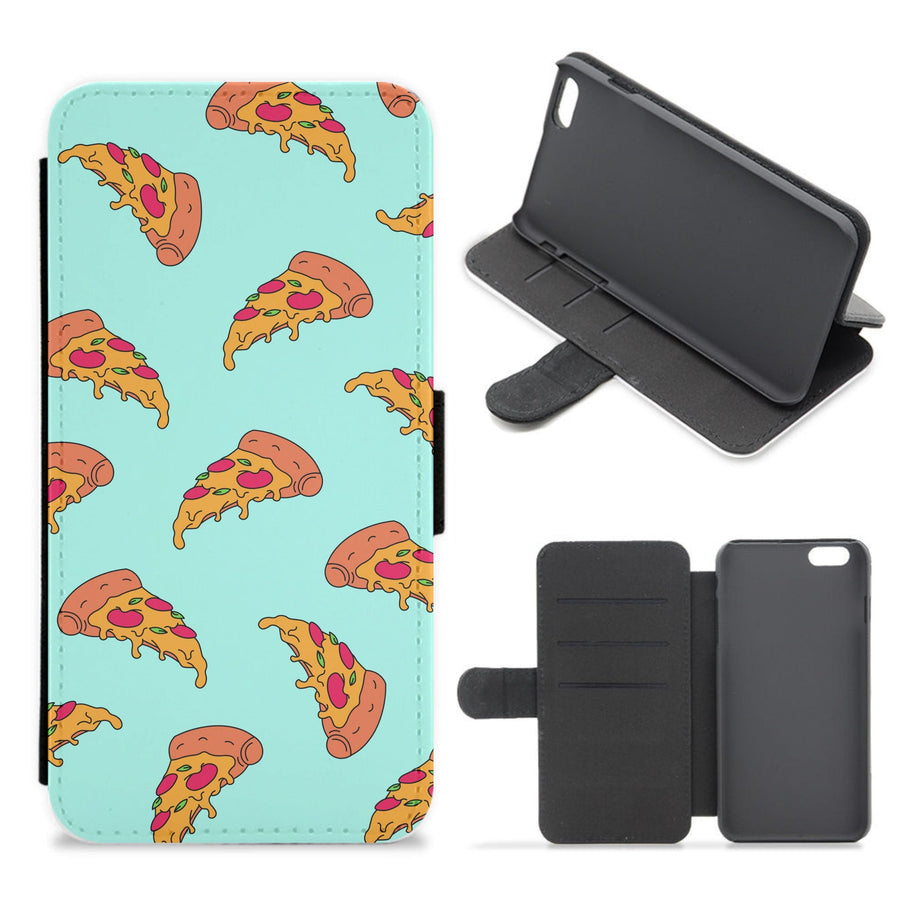 Pizza - Fast Food Patterns Flip / Wallet Phone Case