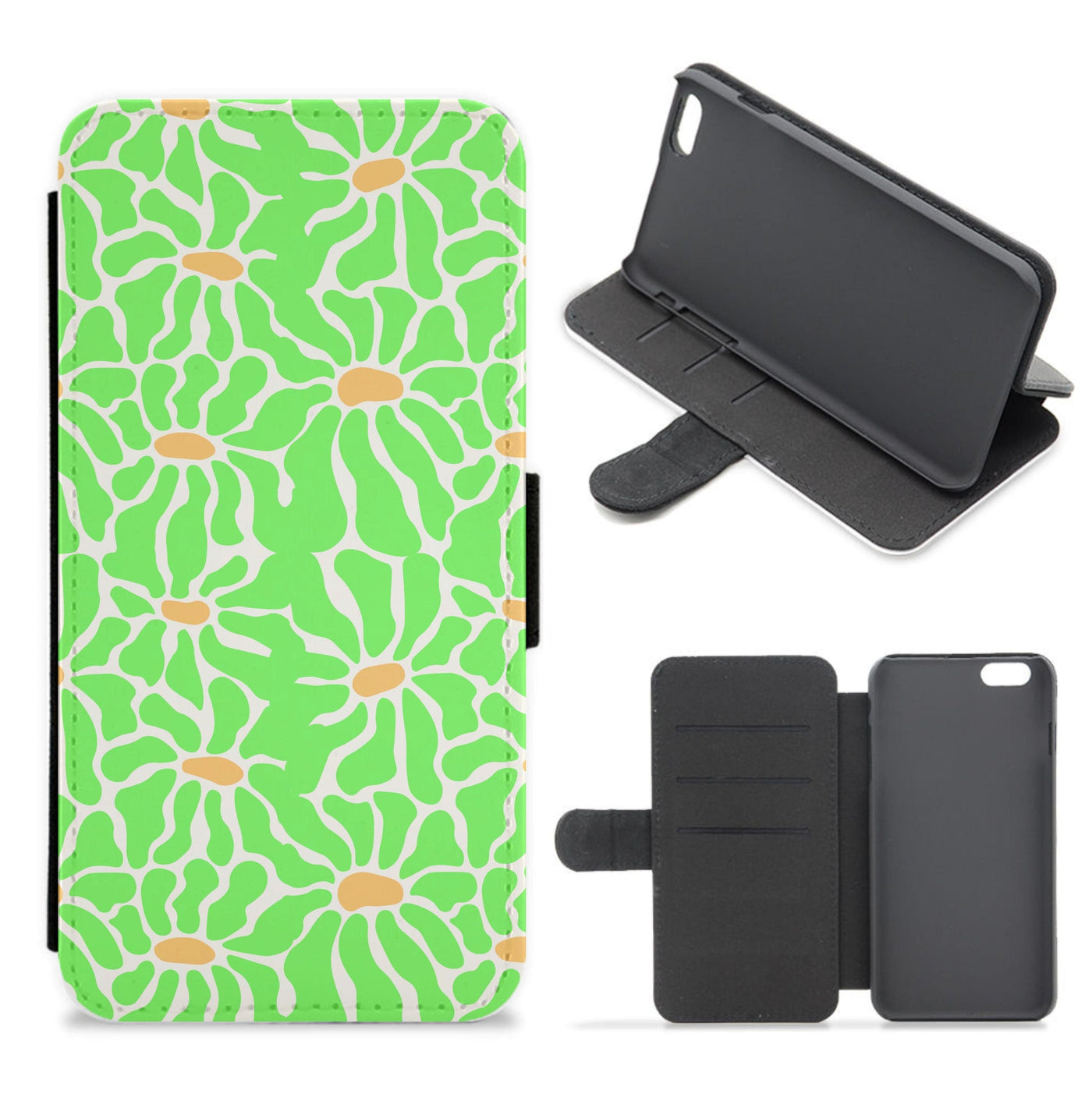 Green Flowers - Summer Flip / Wallet Phone Case