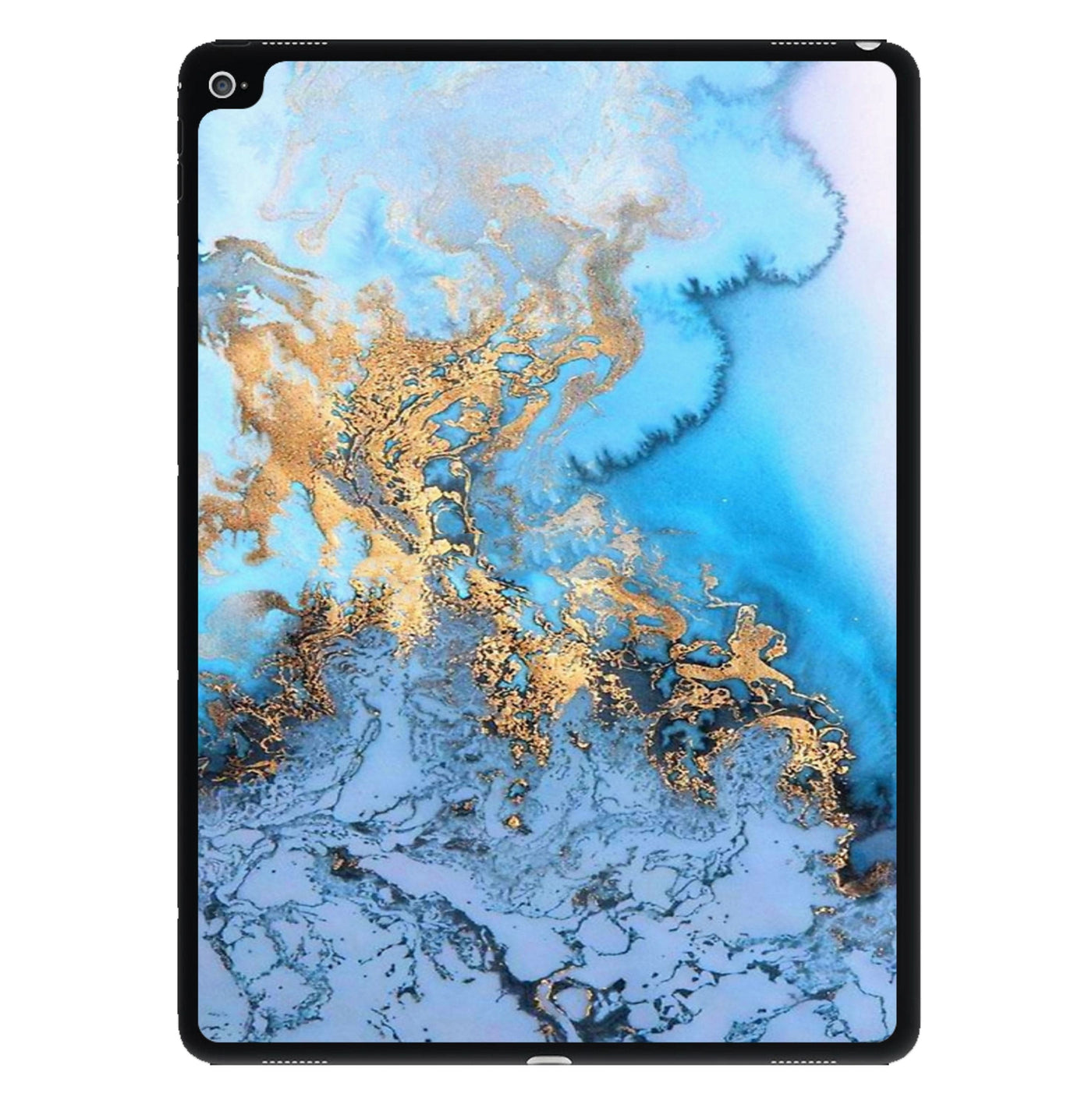 Sea Blue and Gold Marble iPad Case