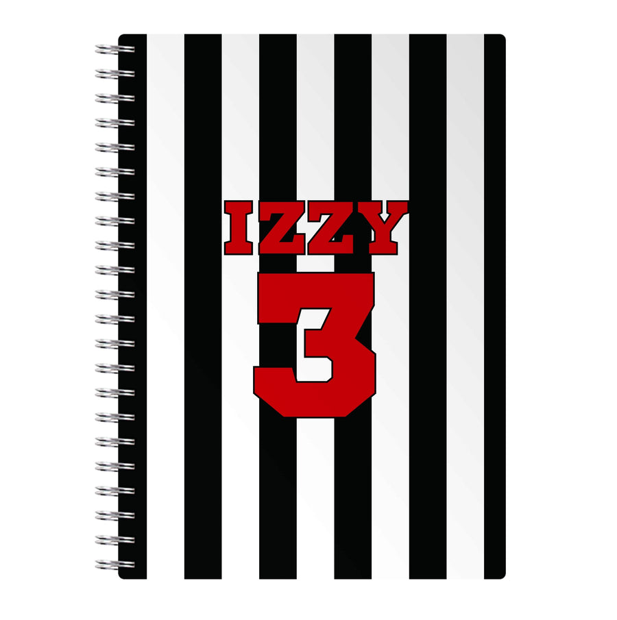 Black And White Stripes - Personalised Football   Notebook