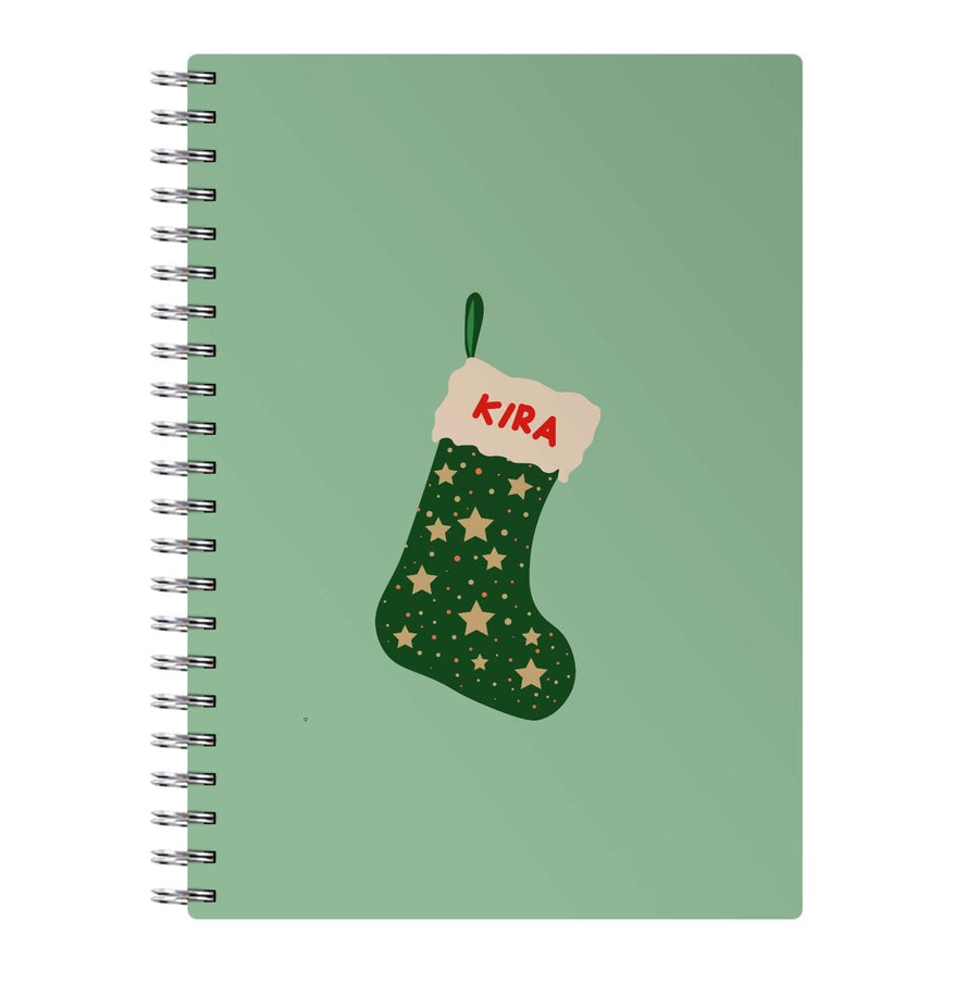 Green Stocking - Personalised Christmas  Notebook