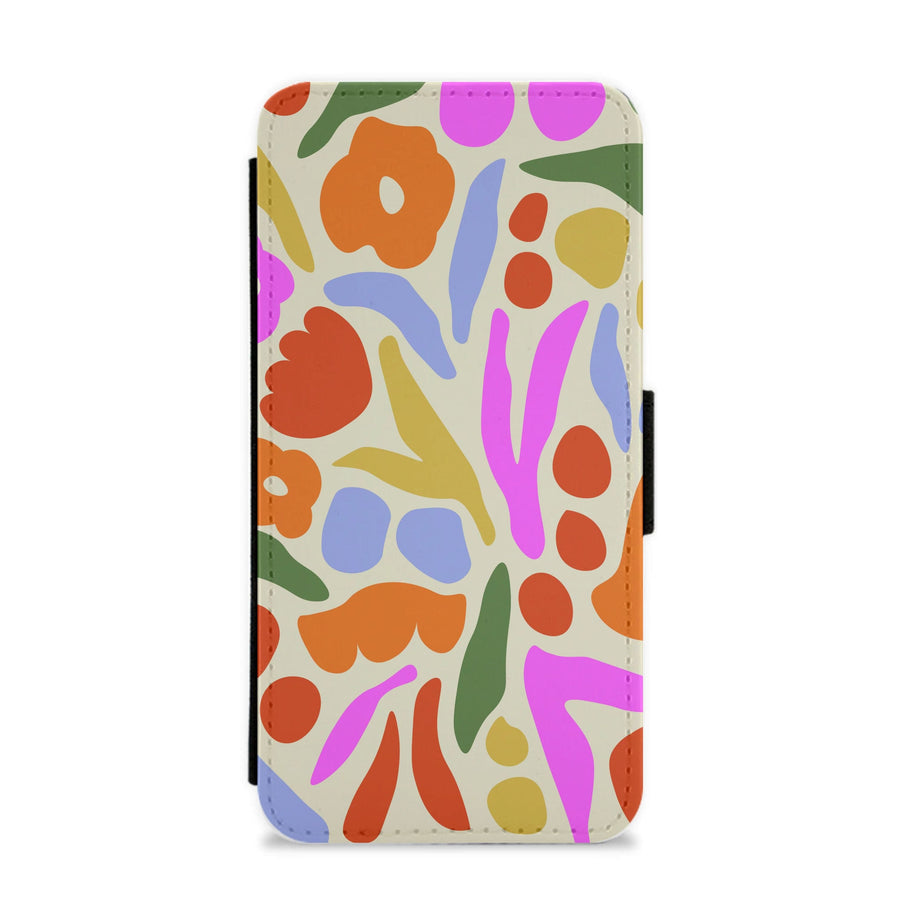 Abstract Floral Pattern - Floral Flip / Wallet Phone Case
