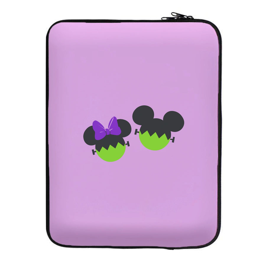 Frankenstein Mikey And Minnie Mouse - Disney Halloween Laptop Sleeve