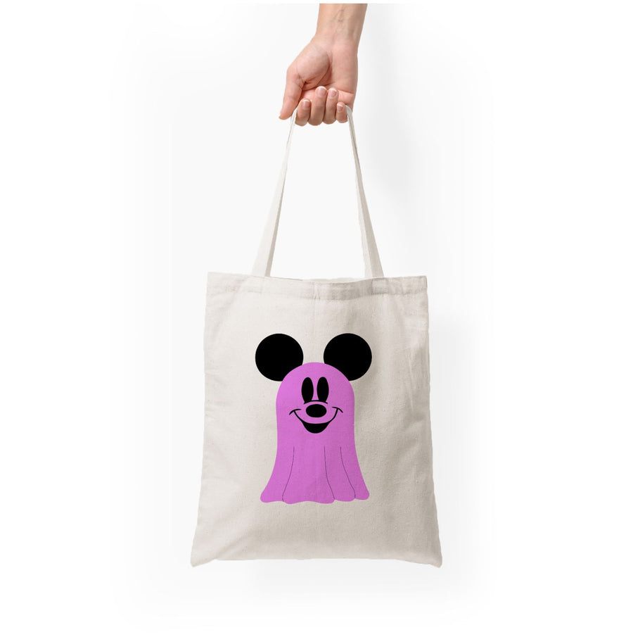 Mickey Mouse Ghost Pattern - Disney Halloween Tote Bag