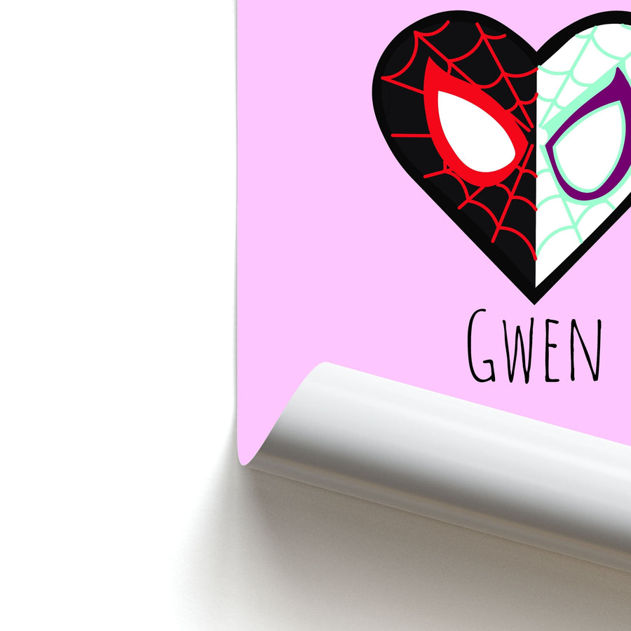 Gwen And SpiderMan - Personalised Marvel Poster