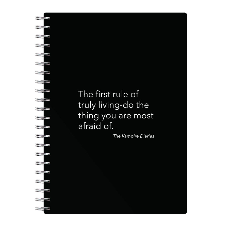 The First Rule Of Truly Living - Vampire Diaries Notebook