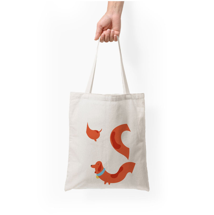 Sausage dog wrapped round - Dachshunds Tote Bag