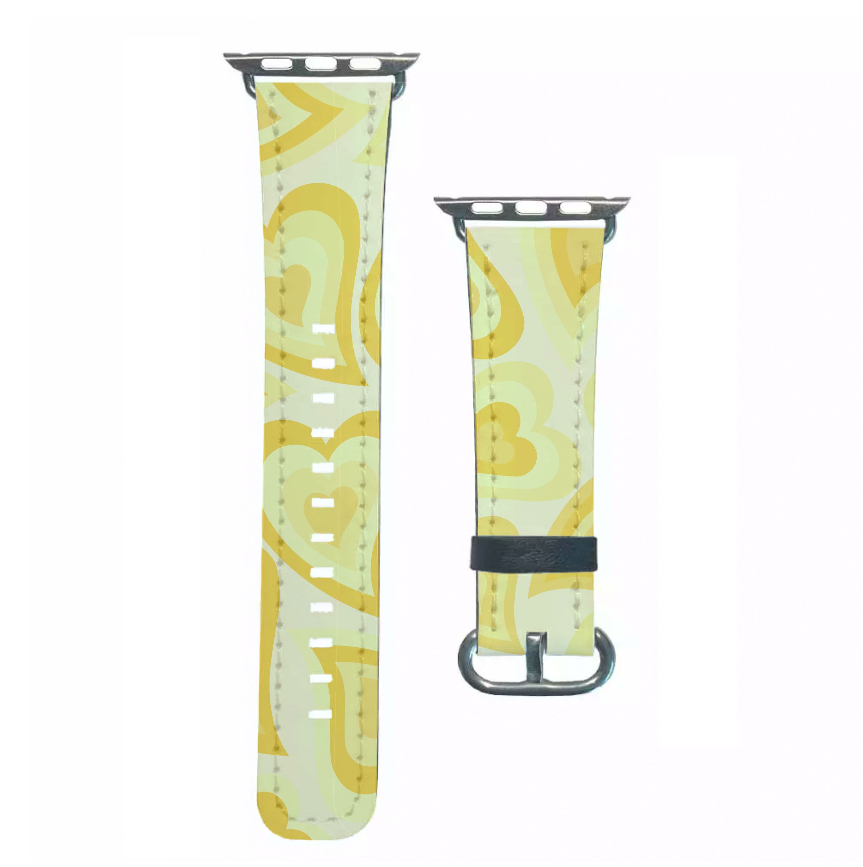 Yellow Hearts - Trippy Patterns Apple Watch Strap