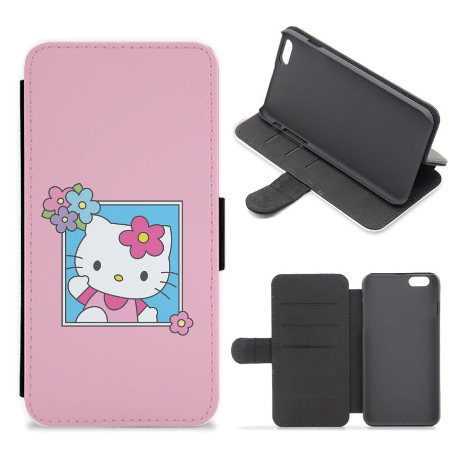 Flower Polaroid - Hello Kitty Flip / Wallet Phone Case