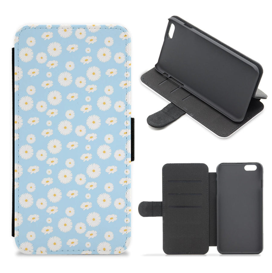 Blue Daisies - Floral Flip / Wallet Phone Case