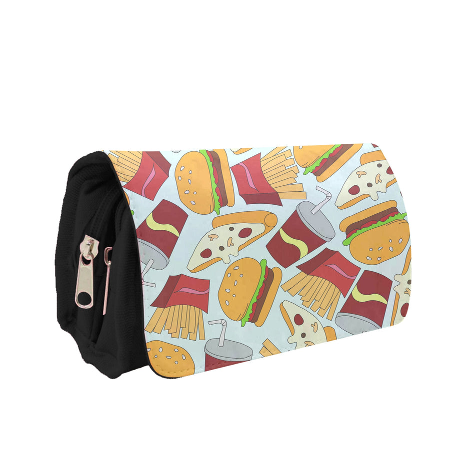 Burgers, Fries And Pizzas - Fast Food Patterns Pencil Case
