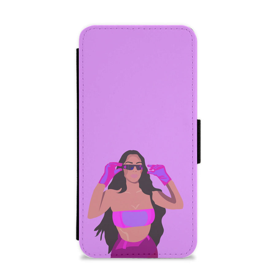Purple & pink - Kim Kardashian Flip / Wallet Phone Case