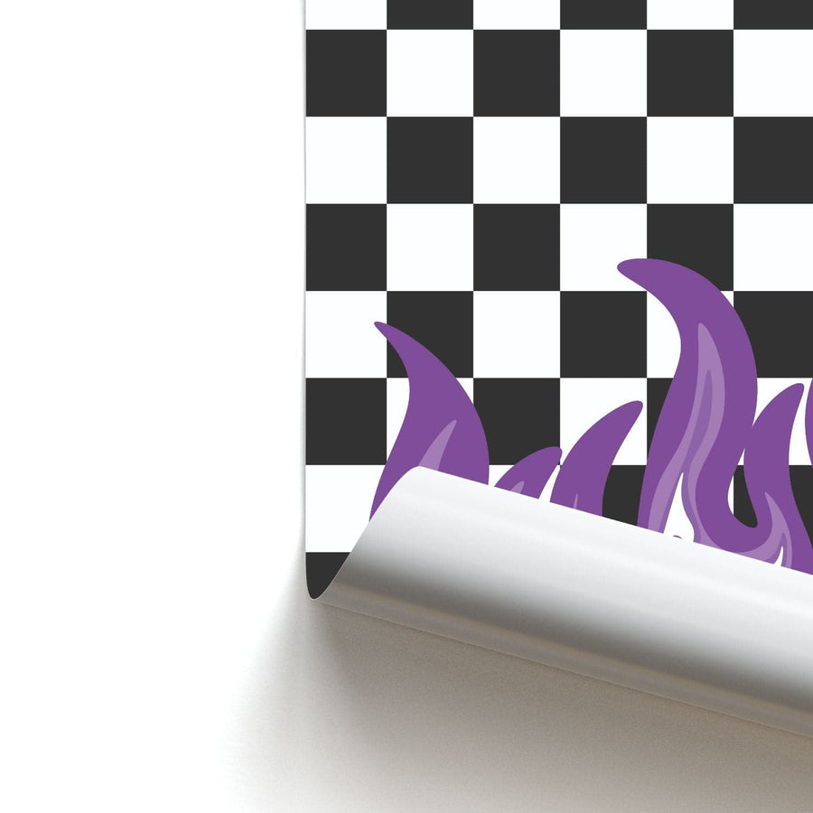 Purple Flame - Skate Aesthetic  Poster
