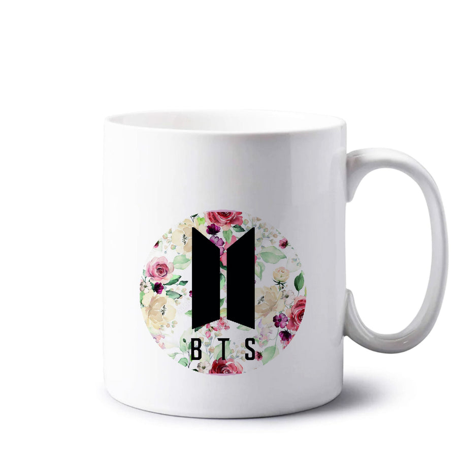 BTS Logo And Flowers - BTS Mug