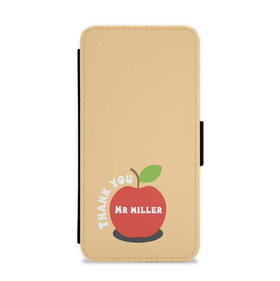 Apple - Personalised Teachers Gift Flip / Wallet Phone Case