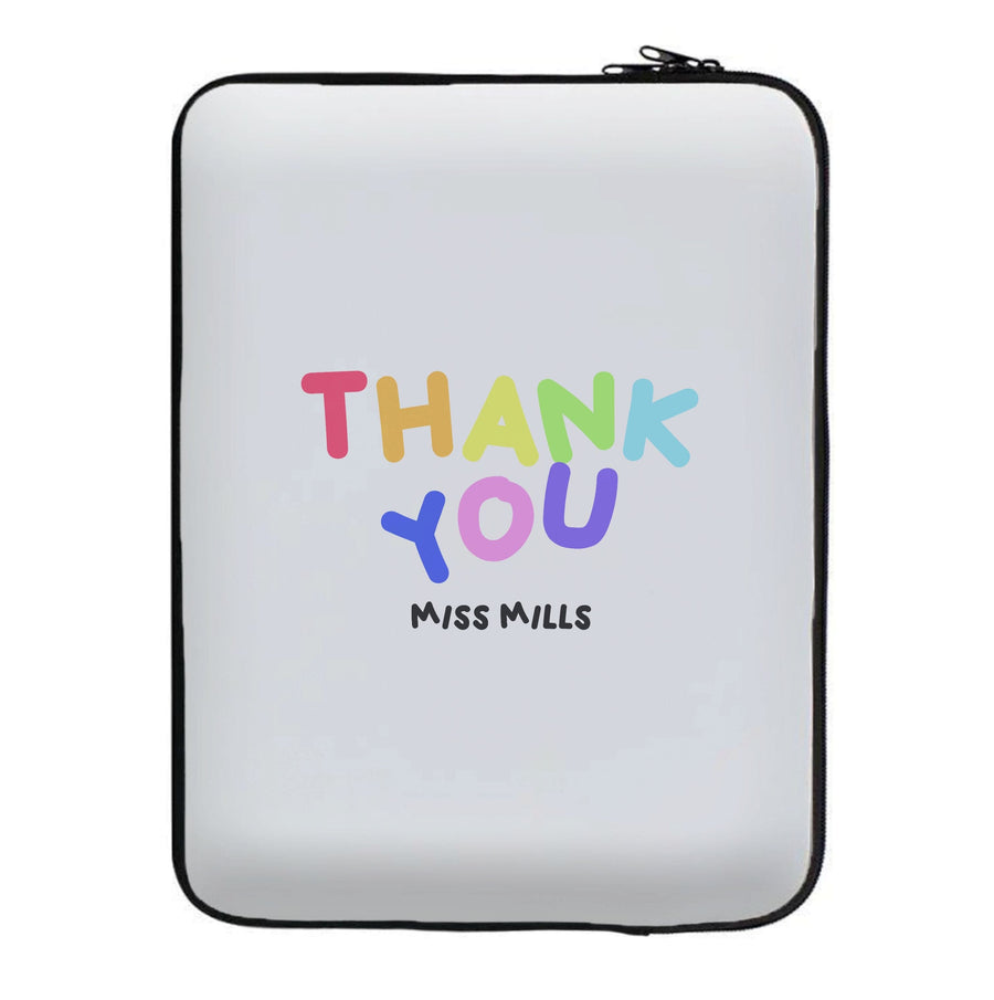 Thank You - Personalised Teachers Gift Laptop Sleeve