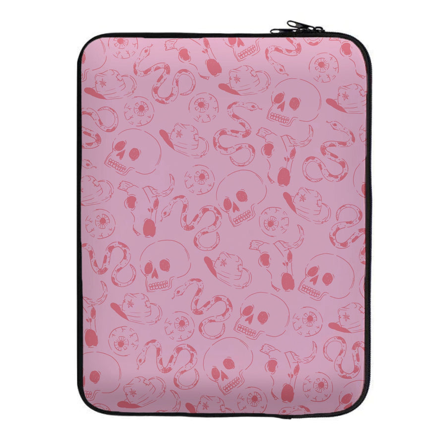 Pink Snakes And Skulls - Western  Laptop Sleeve