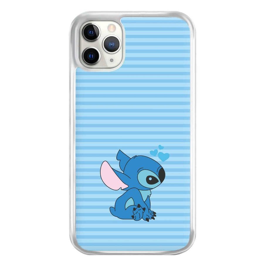 Blue Hearts Stitch - Disney Valentine's Phone Case