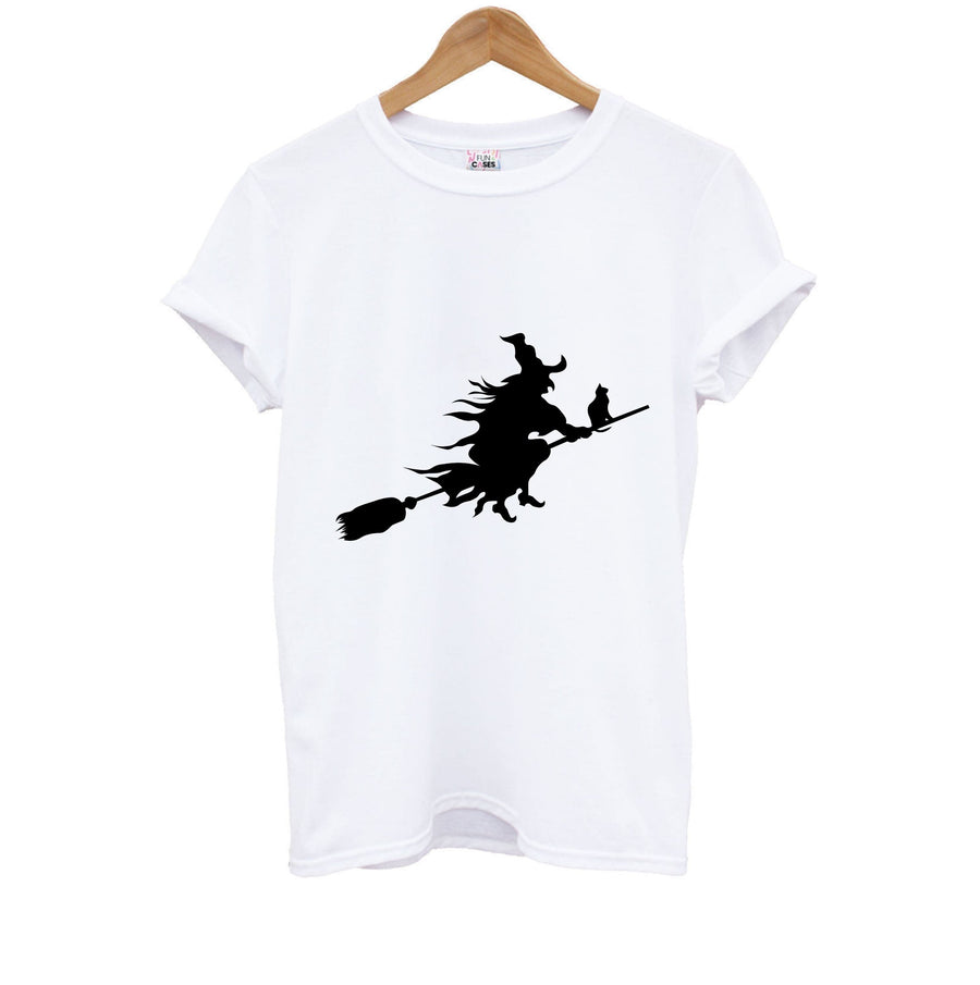 Witch And Cat - Halloween Kids T-Shirt