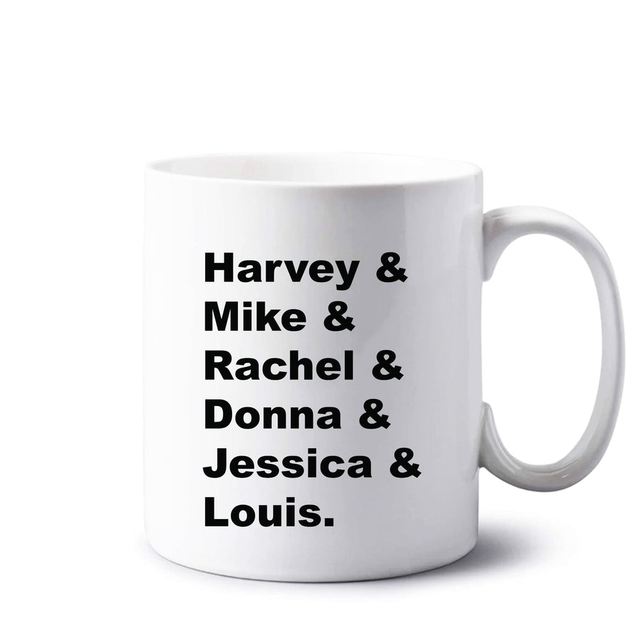Character Names - Suits Mug
