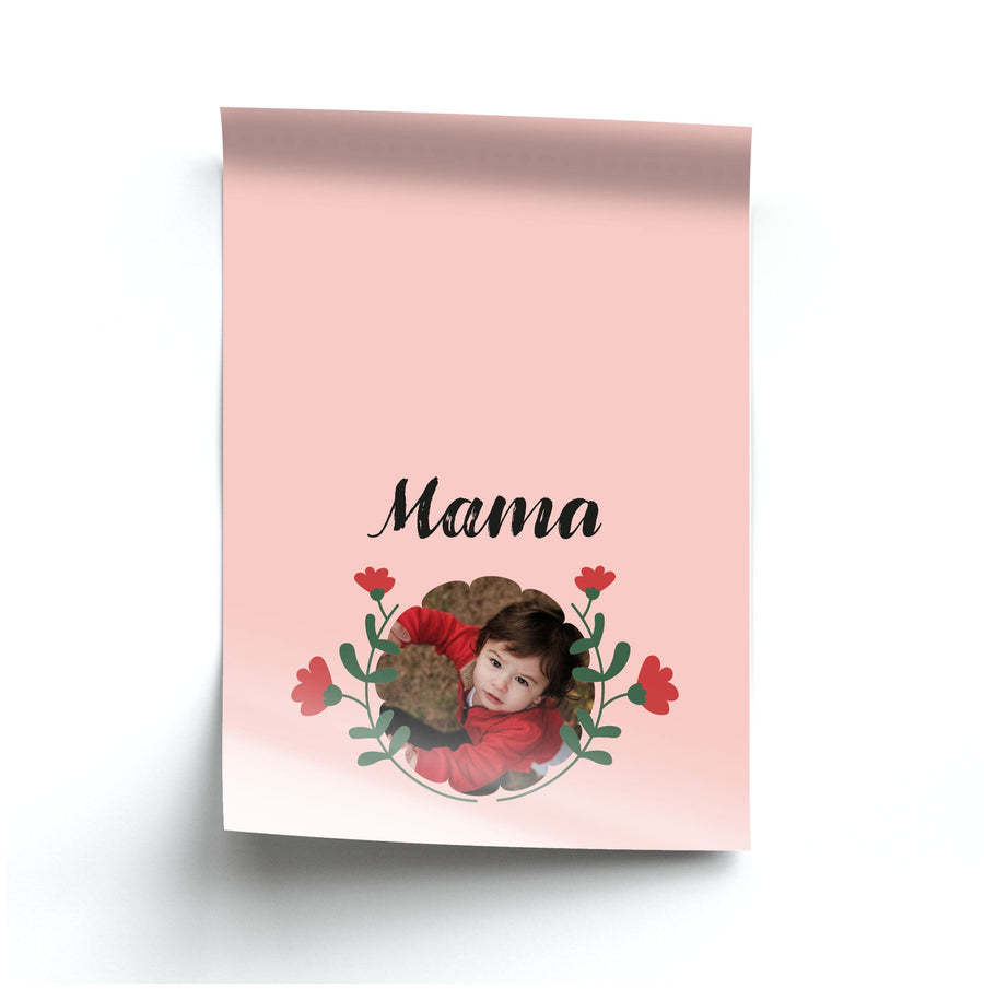 Mama Red Flowers - Personalised Mother's Day Poster