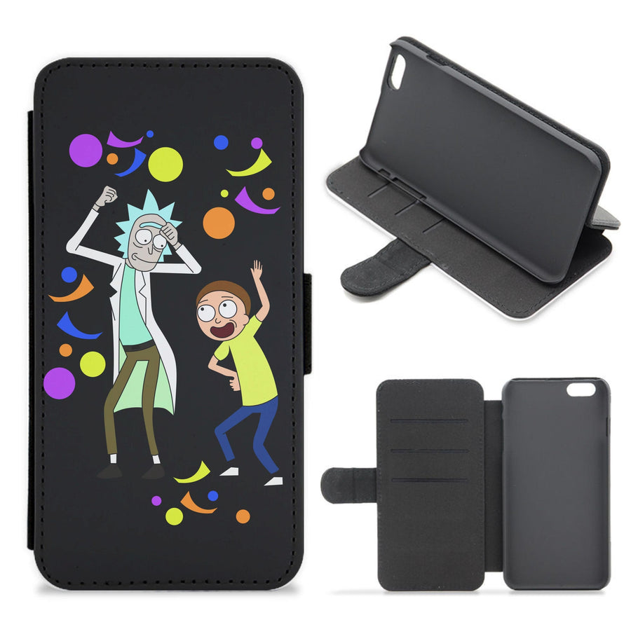 Rick And Morty Dancing Flip / Wallet Phone Case