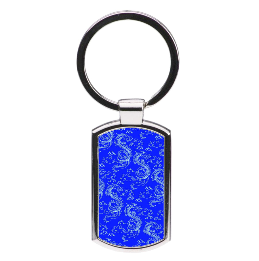 Blue Dragon Pattern Luxury Keyring