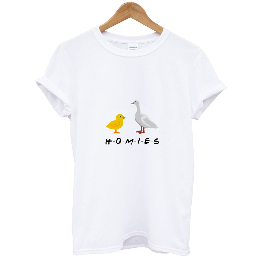 Homies Chick And Duck - Friends T-Shirt