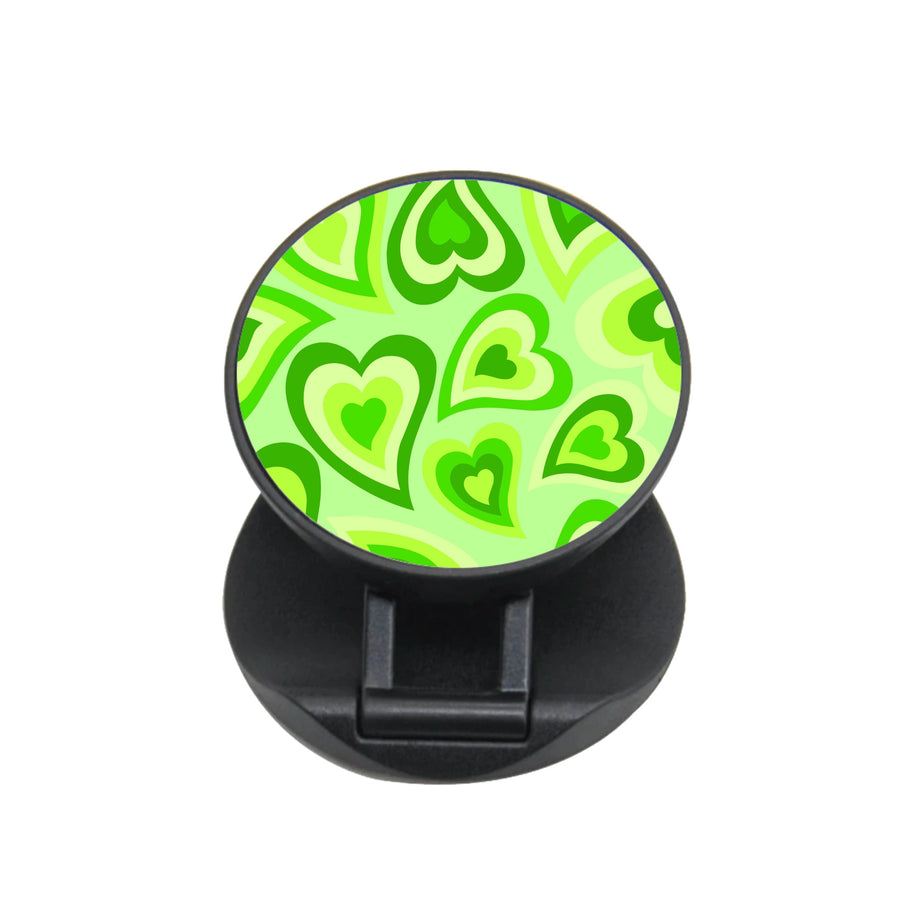 Green Hearts - Trippy Patterns FunGrip