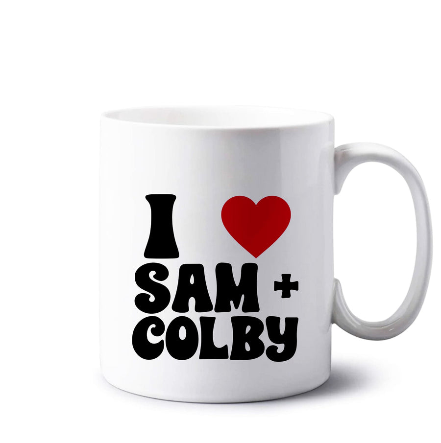 I Love Sam And Colby Mug
