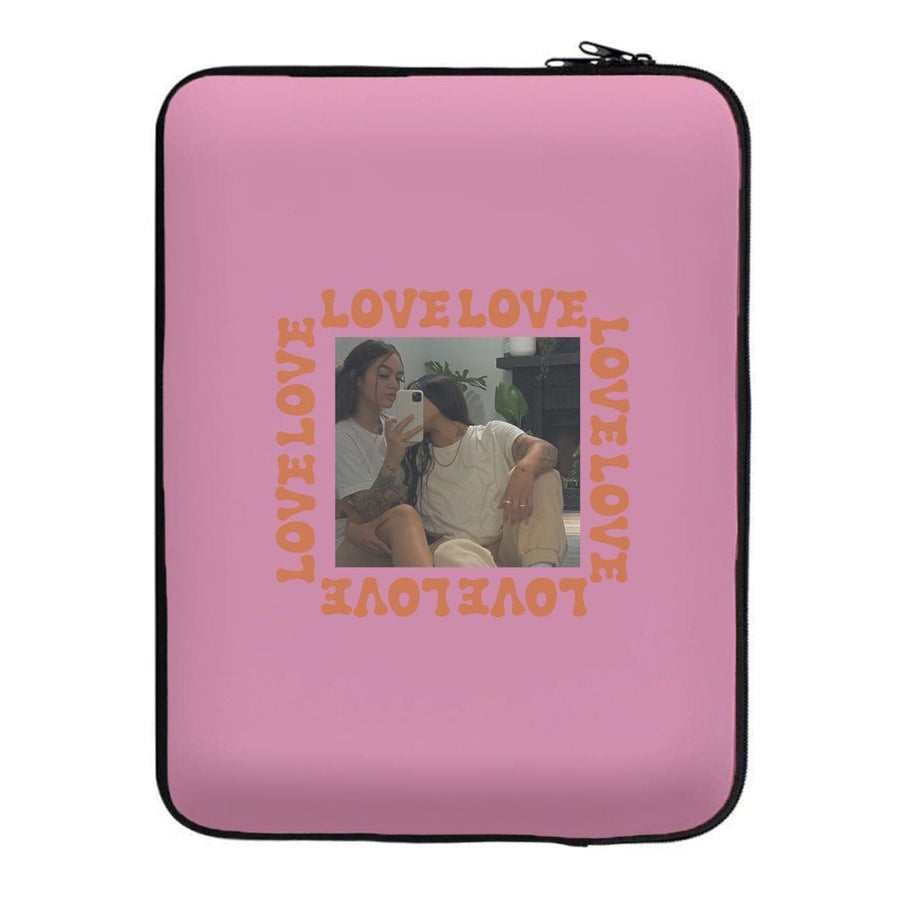 Love, Love, Love - Personalised Couples Laptop Sleeve