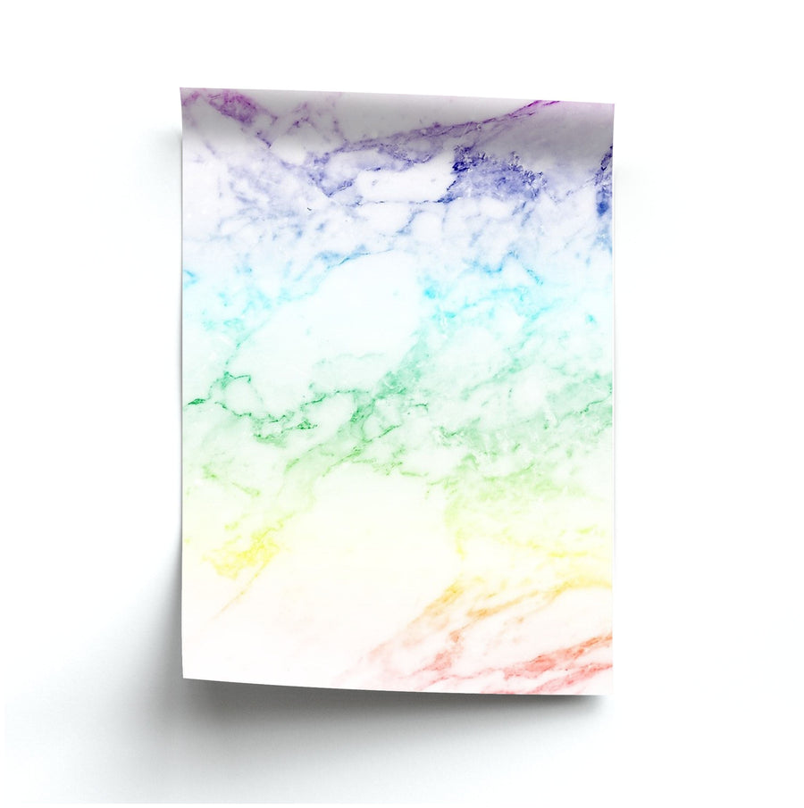 Rainbow Streak Marble Pattern Poster